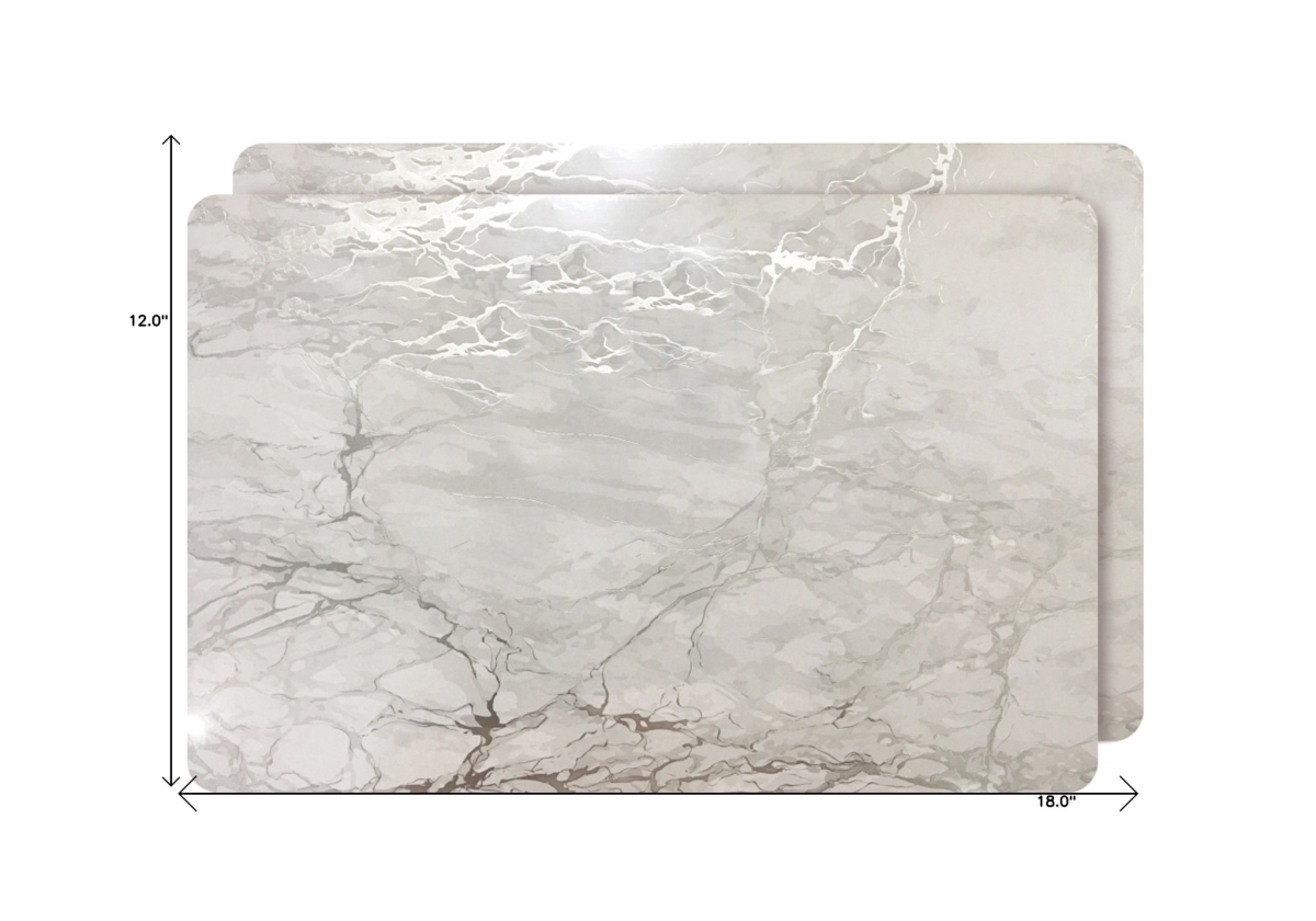 Picture of HomeRoots 483726 Silver Swirl Cork Rectangular Indoor & Outdoor Placemats - Set of 2