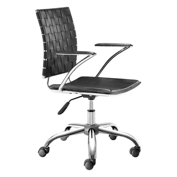 248959 30-35 X 23 X 23 In. Leatherette Chromed Steel Office Chair - Black