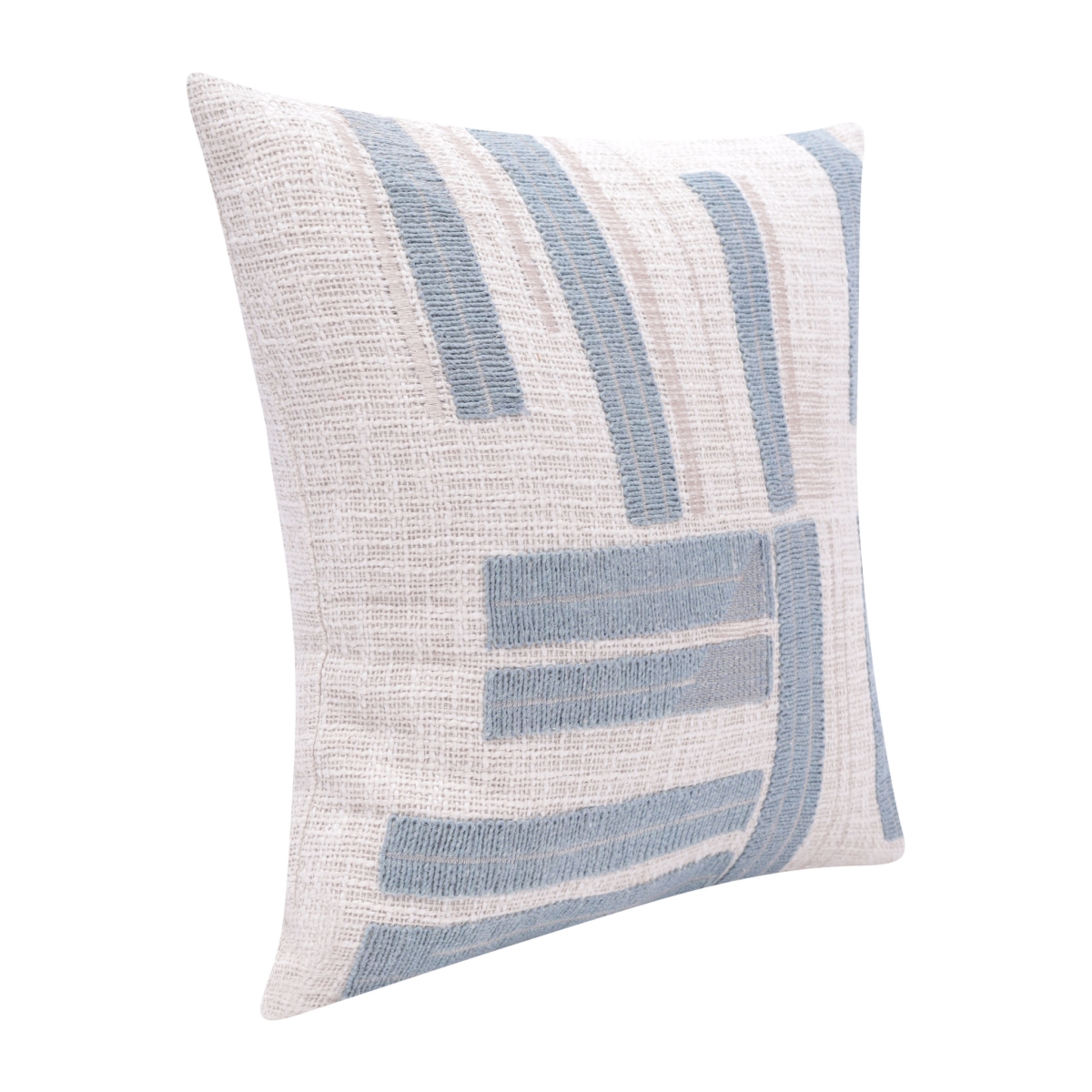 517061 4 x 20 x 20 in. Blue Striped Zippered 100 Percent Cotton Throw Pillow - Set of 2