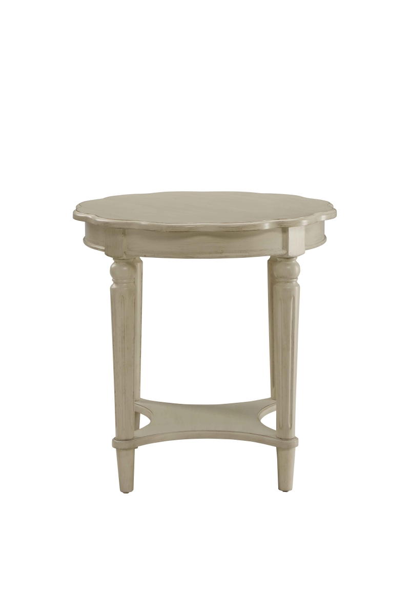 286350 24 x 24 x 24 in. MDF, Solid Wood Leg Antique White End Table