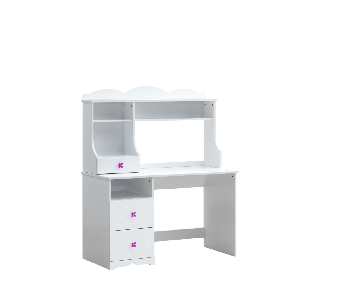 29 x 47 x 22 in. White Rubberwood Wood Rectangular Writing Desk with Two Drawers