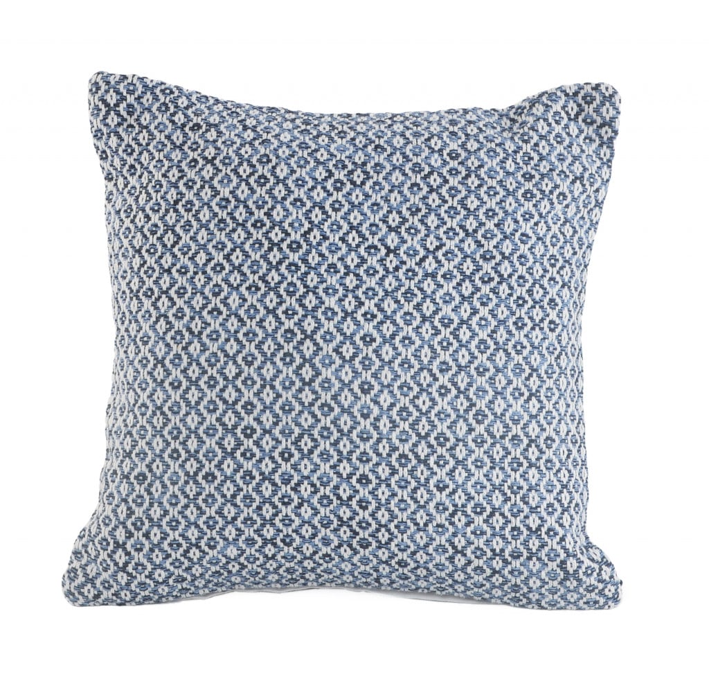 516872 18 x 18 x 18 in. Blue Geometric Zippered 100 Percent Cotton Throw Pillow - Set of 2