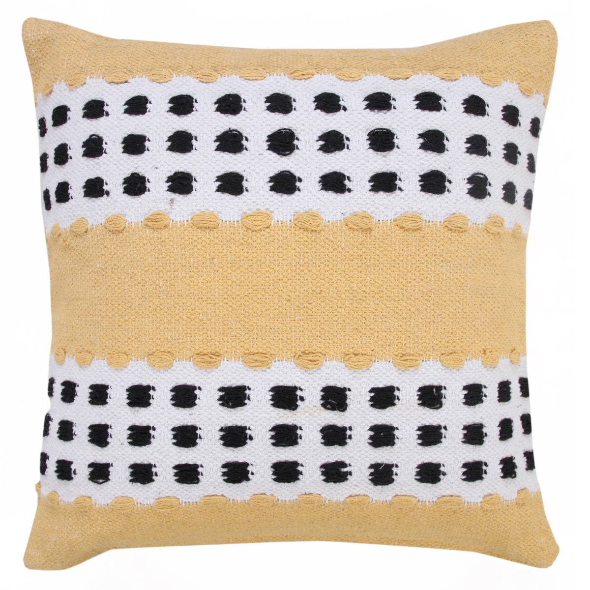 516951 4 x 20 x 20 in. Yellow Striped Zippered 100 Percent Cotton Throw Pillow - Set of 2