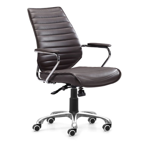 248966 37.5-40.5 X 25 X 23.5 In. Leatherette Chromed Steel Low Back Office Chair