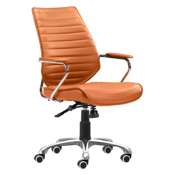 248967 37.5-40.5 X 25 X 23.5 In. Leatherette Chromed Steel Low Back Office Chair - Terra