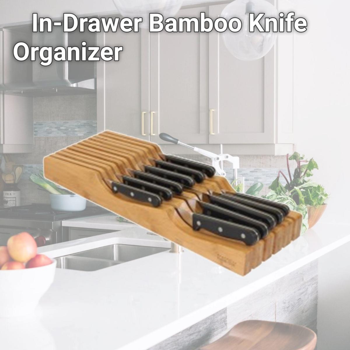 Picture of Oceanstar KB1354 Oceanstar In-Drawer Bamboo Knife Organizer