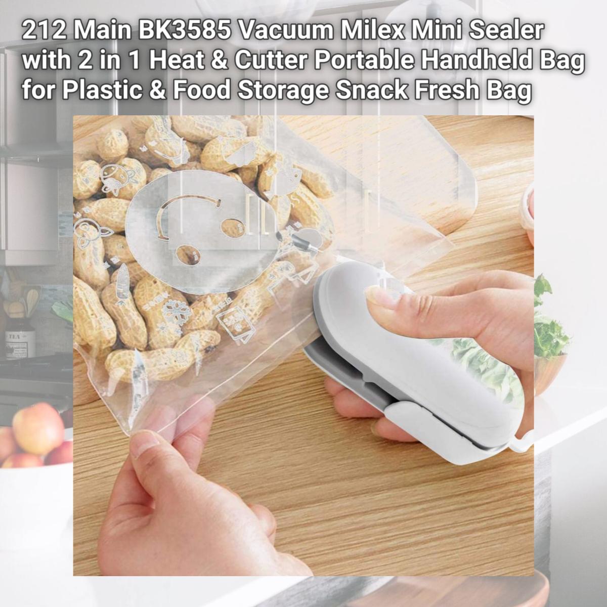 Picture of 212 Main BK3585 Vacuum Milex Mini Sealer with 2 in 1 Heat & Cutter Portable Handheld Bag for Plastic & Food Storage Snack Fresh Bag