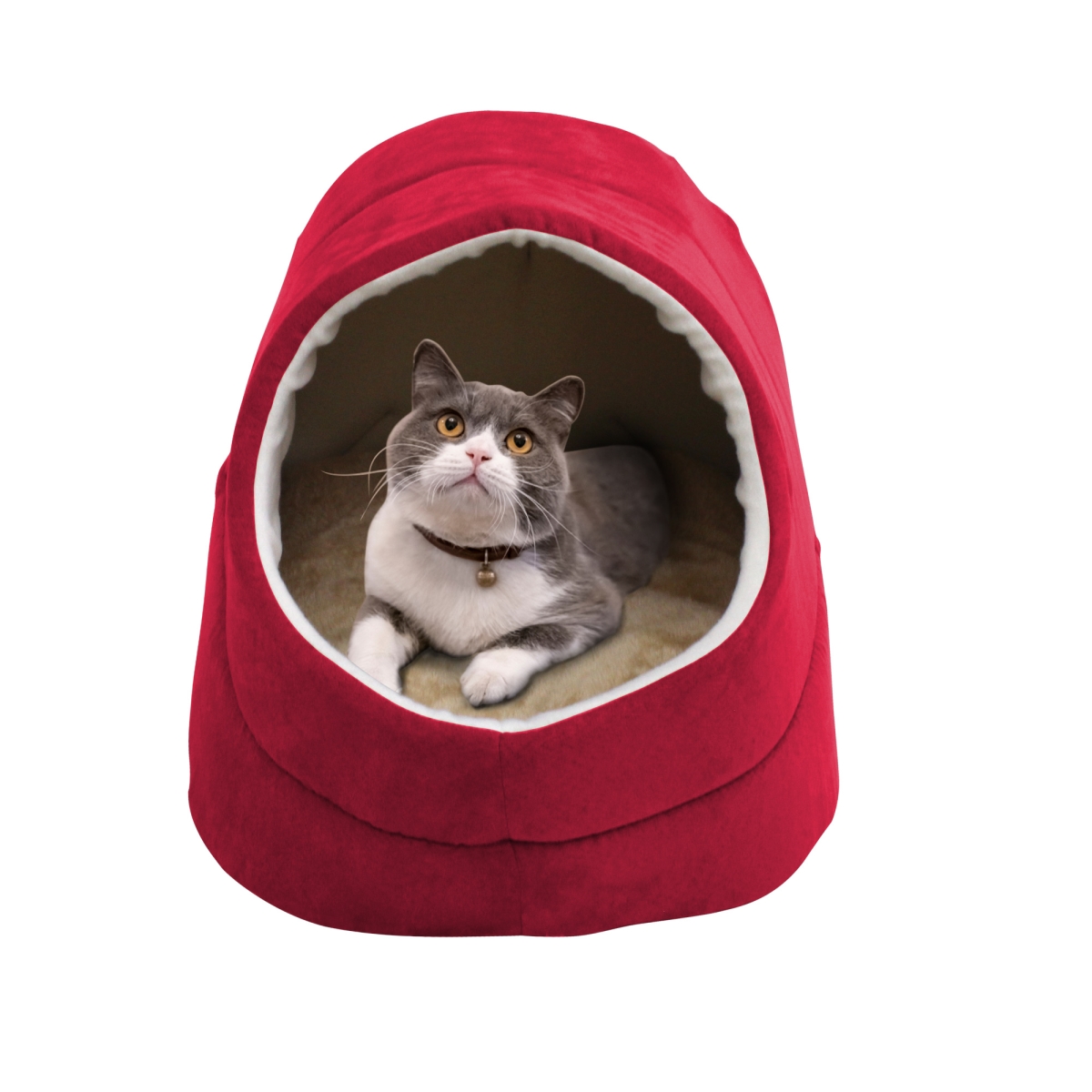 Picture of 212 Main CCP-1814BUD Cave Covered Cat & Dog Bed&#44; Burgundy