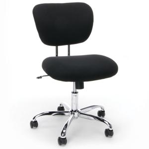Ess-3090 Swivel Upholstered Armless Task Chair, Black & Chrome