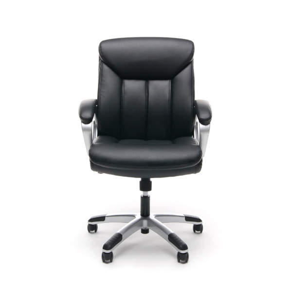 Ess-6020 Leather Executive Office Chair With Arms, Black