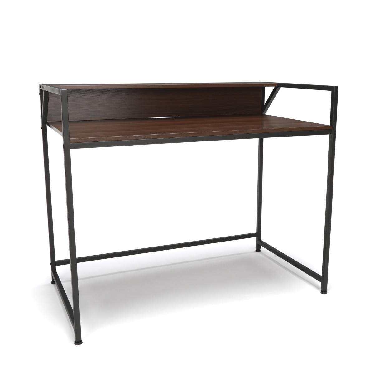 Ess-1003-gry-wnt Computer Desk With Shelf, Gray With Walnut