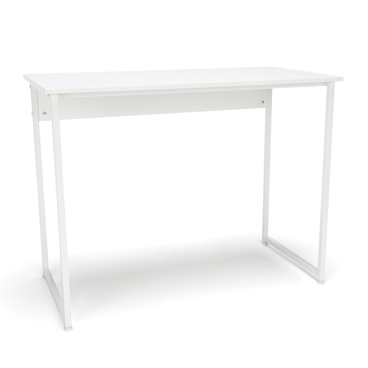 Ess-1040-wht-wht Office & Computer Desk & Workstation With Metal Legs, White With White Frame
