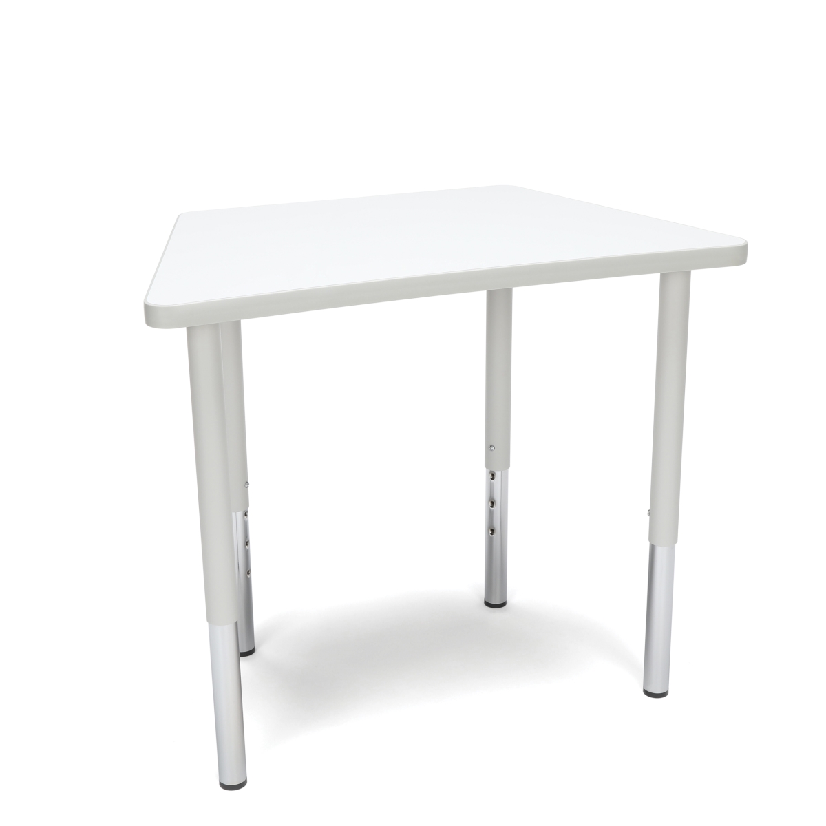 Trap-ll-wht Adapt Series Trapezoid Standard Table - 23-31 In. Height Adjustable Desk, White