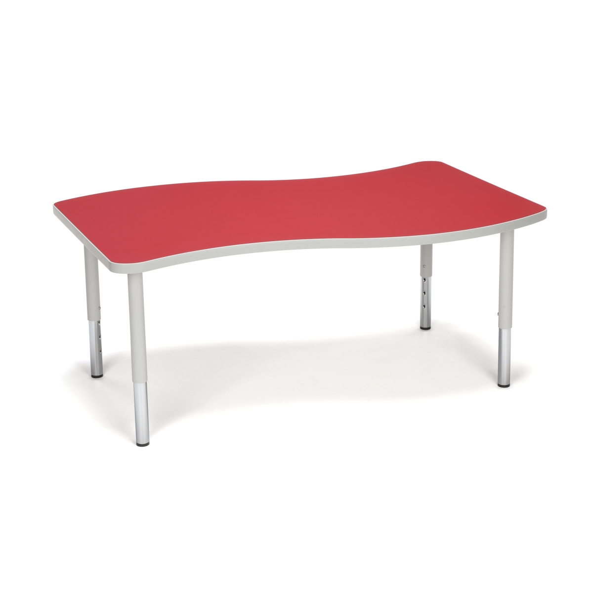Wave-l-sl-red Adapt Series Large Wave Student Table - 18-26 In. Height Adjustable Desk, Red