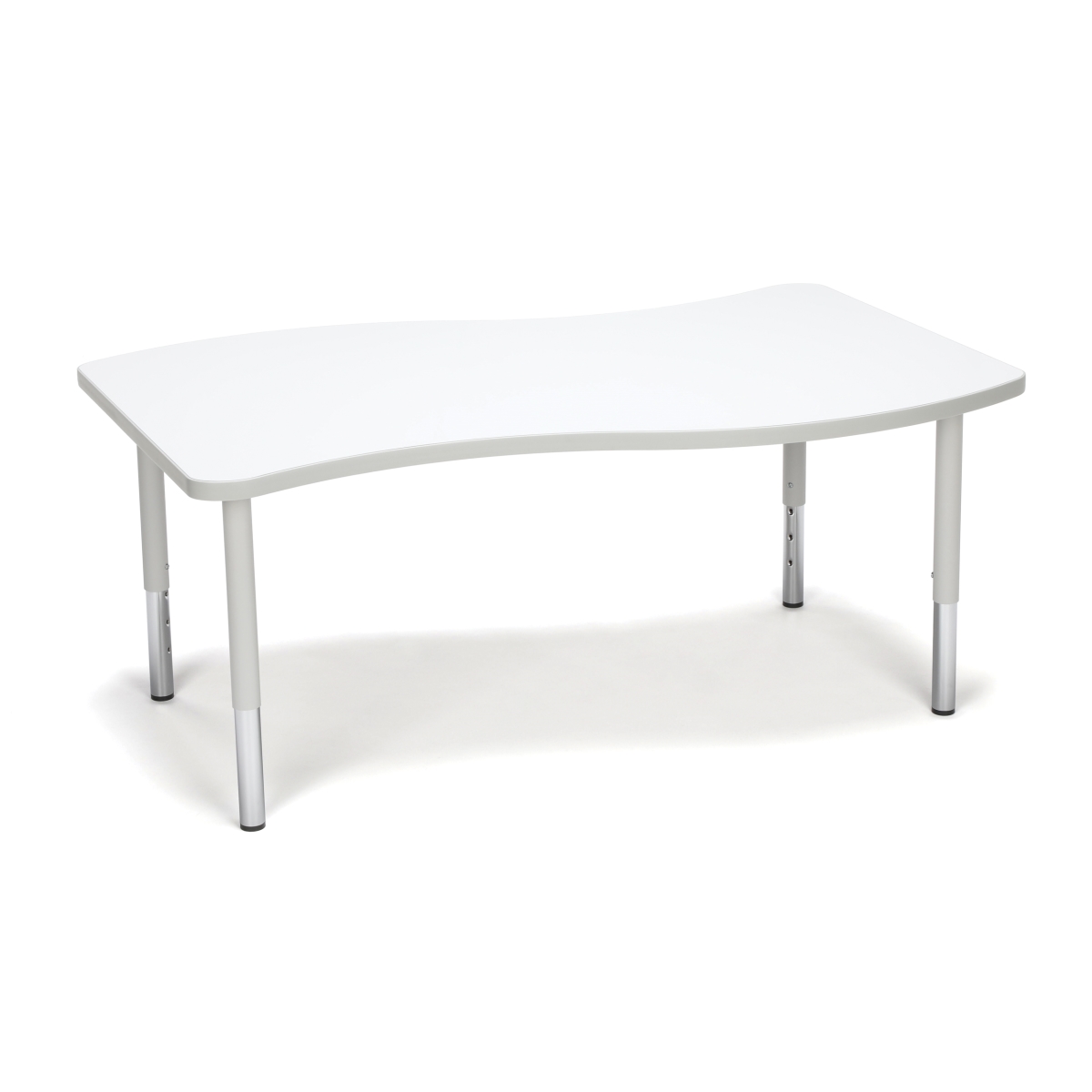 Wave-l-sl-wht Adapt Series Large Wave Student Table - 18-26 In. Height Adjustable Desk , White