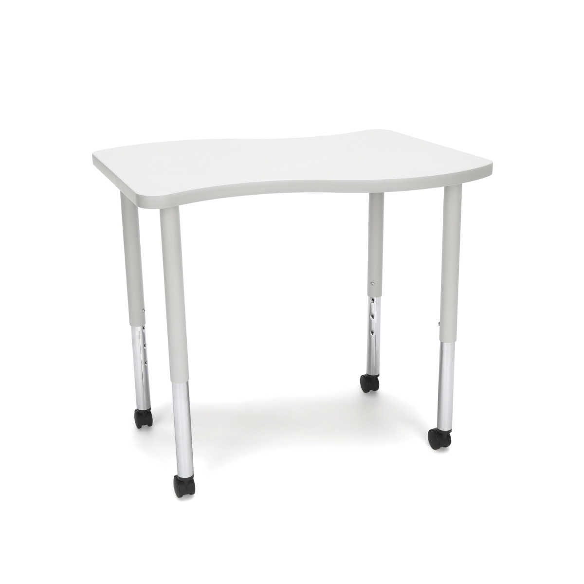 Wave-s-llc-grynb Adapt Series Small Wave Standard Table - 25-33 In. Height Adjustable Desk With Casters, Gray Nebula