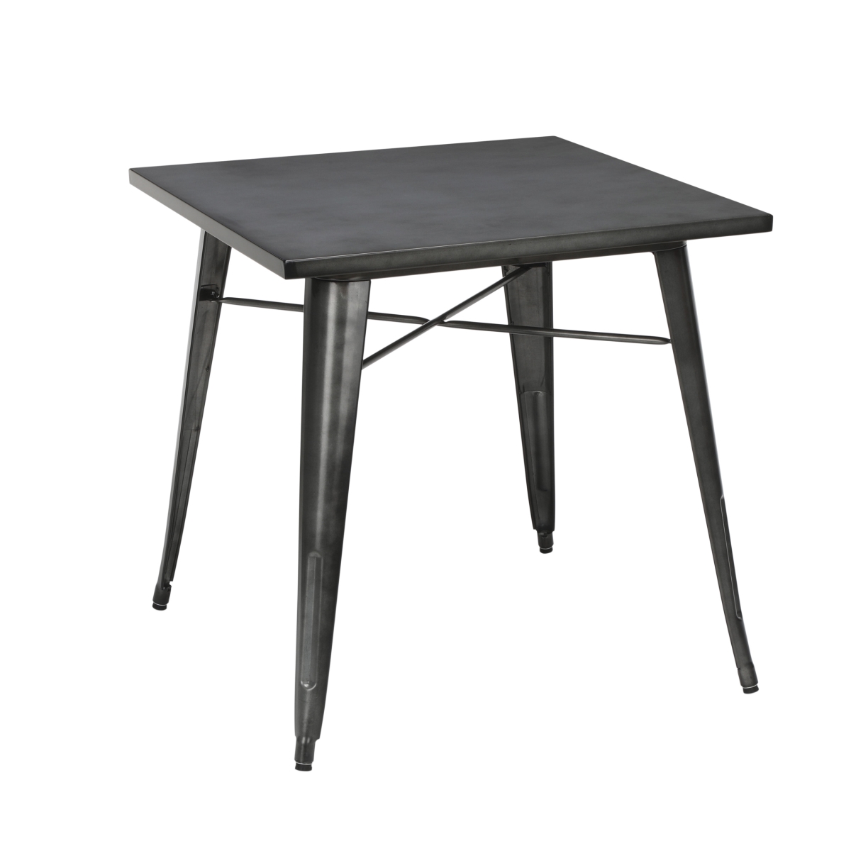 161-t30-gm 30 In. 161 Collection Industrial Modern Square Dining Table, Galvanized Steel Indoor & Outdoor Table - Gunmetal