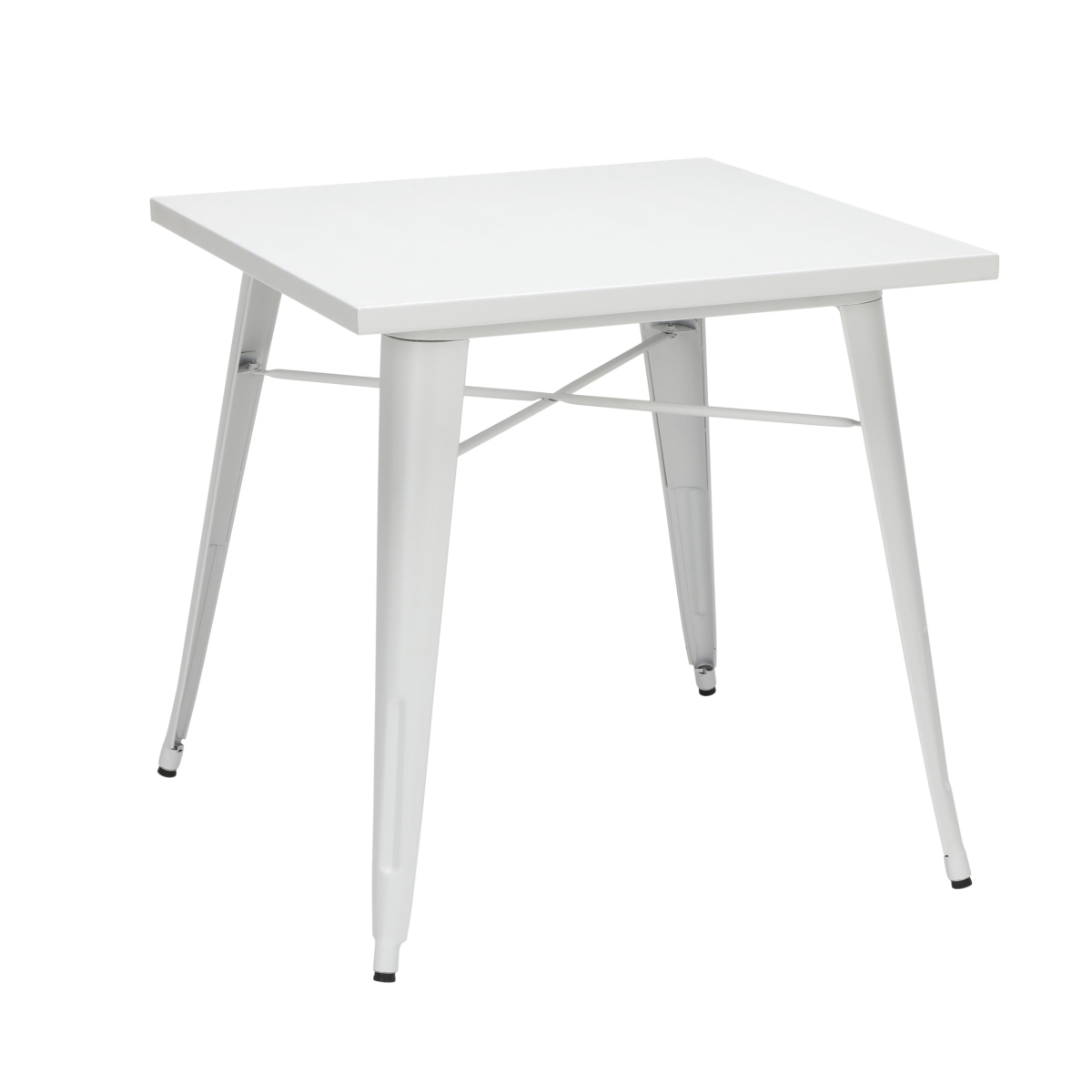 161-t30-wht 30 In. 161 Collection Industrial Modern Square Dining Table, Galvanized Steel Indoor & Outdoor Table - White