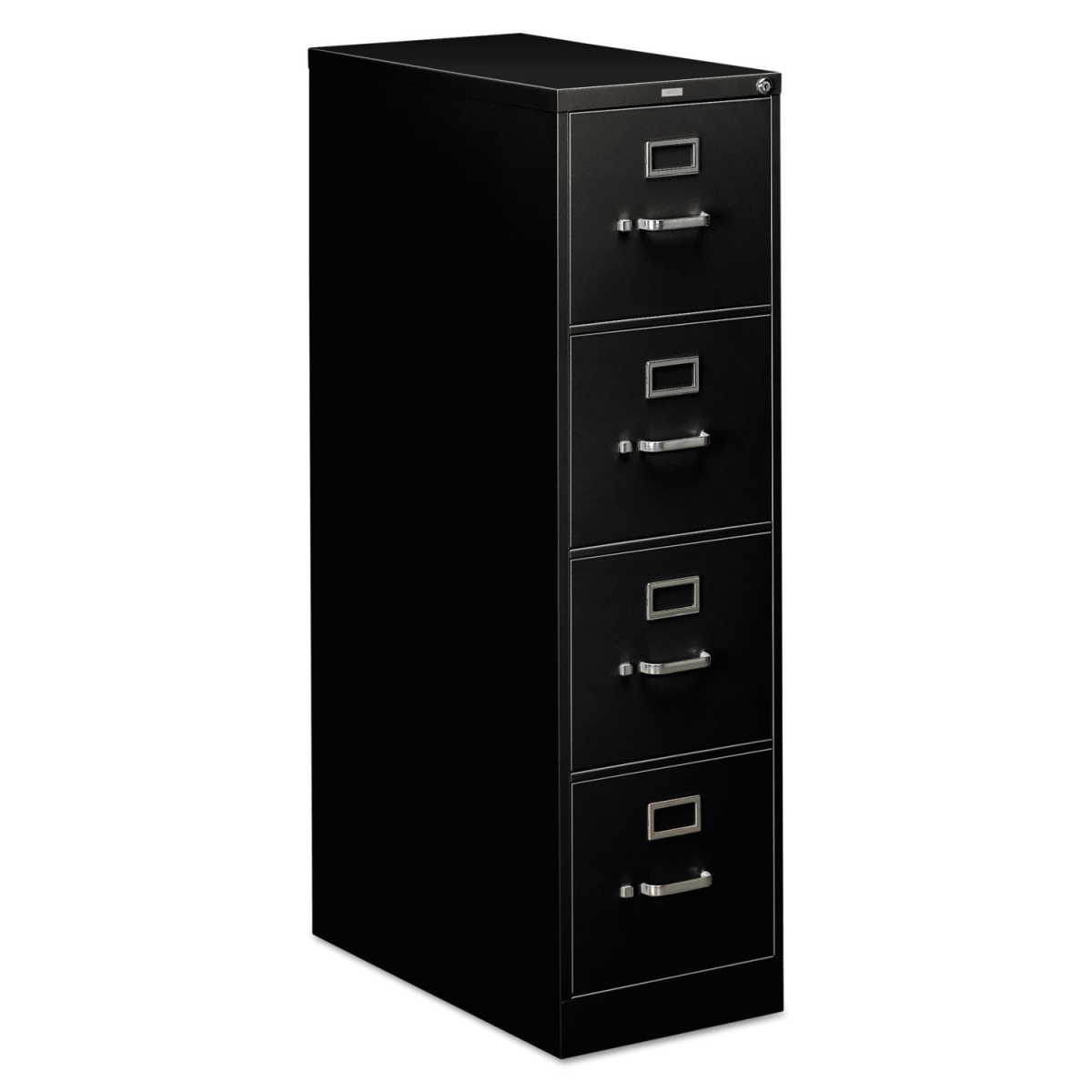 314pp Metal Locking Vertical Four-drawer Full-suspension File, Black - 18.25 In. Legal Size