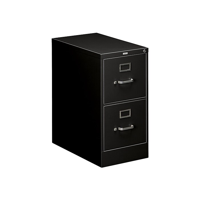 512PP 25 in. Locking Letter 2-Drawer Vertical File Cabinet, Black