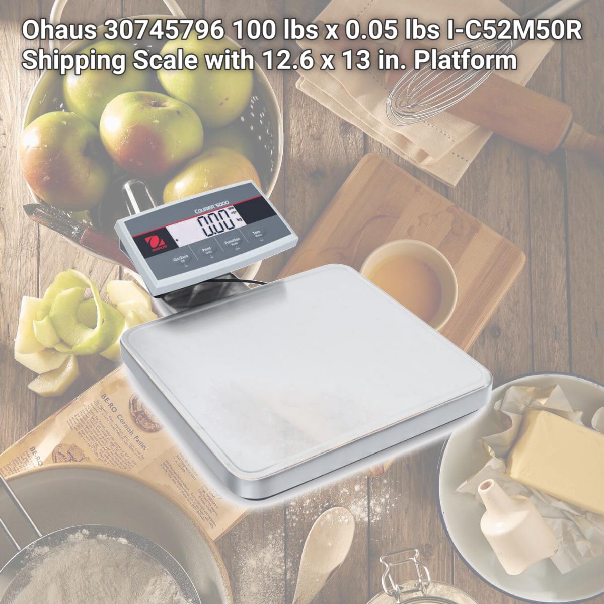 Picture of Ohaus 30745796 100 lbs x 0.05 lbs I-C52M50R Shipping Scale with 12.6 x 13 in. Platform