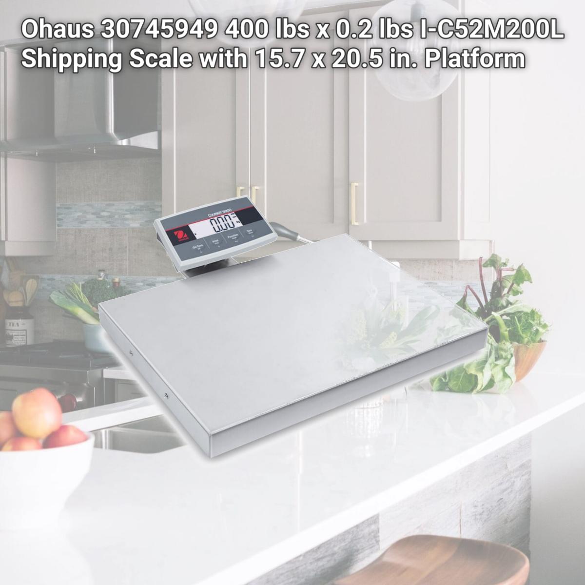 Picture of Ohaus 30745949 400 lbs x 0.2 lbs I-C52M200L Shipping Scale with 15.7 x 20.5 in. Platform