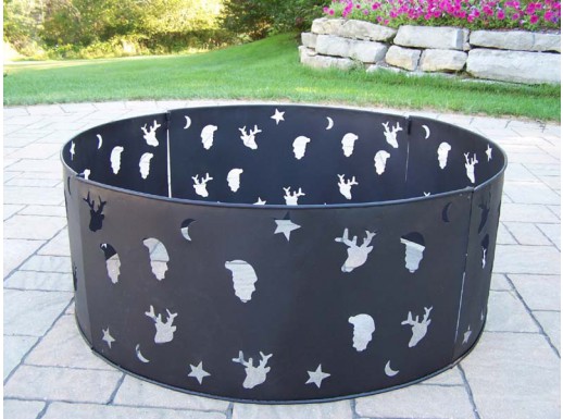 Oakland Living 8120-bk 30 In. Outdoor Fire Ring - Large, Black