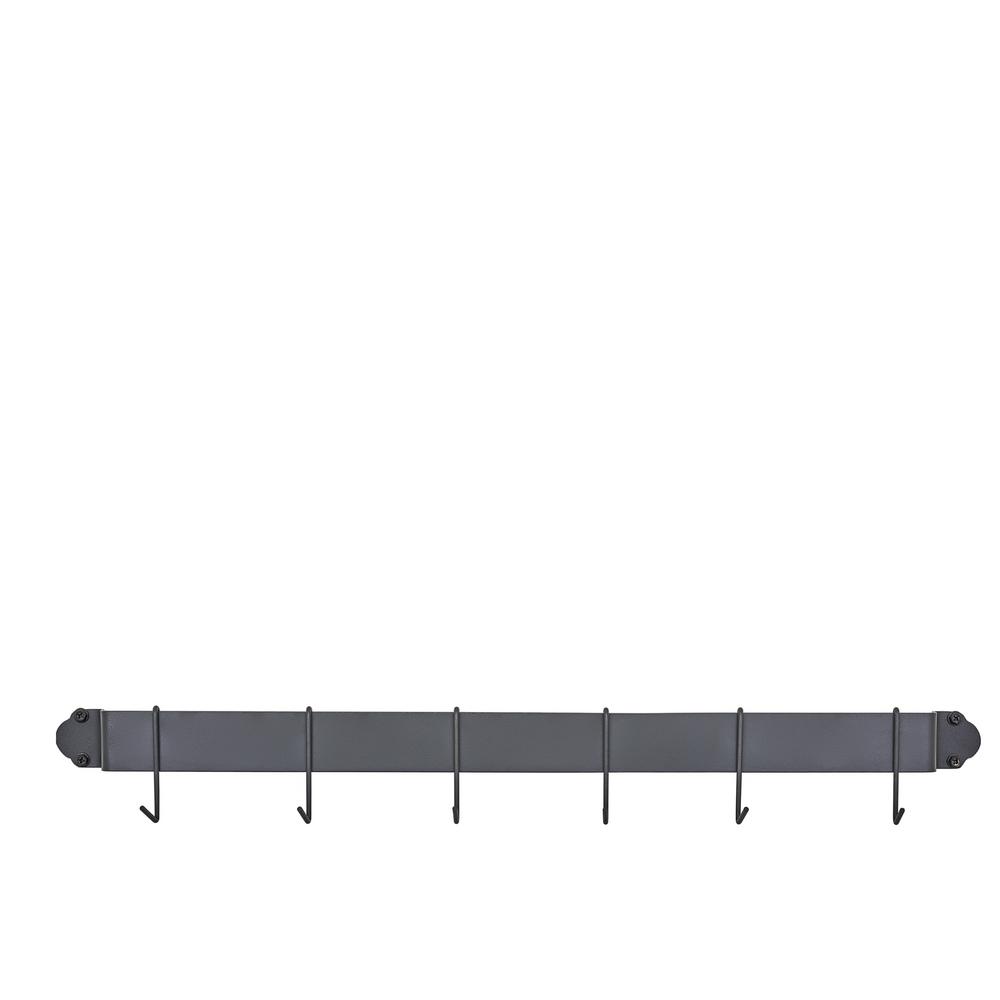 34 In. Bar Rack With 6 Hooks Graphite