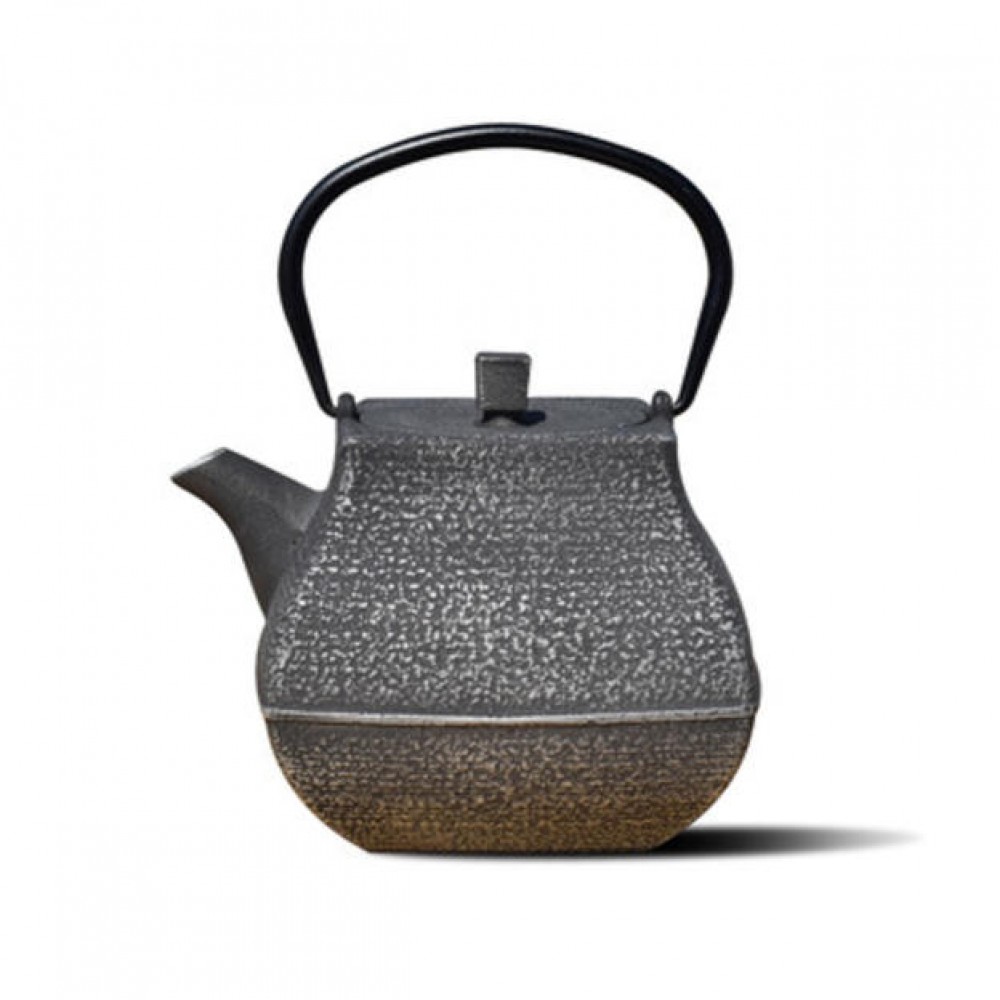 1062sb 44 Oz Meiyo Teapot - Silver & Black Cast Iron