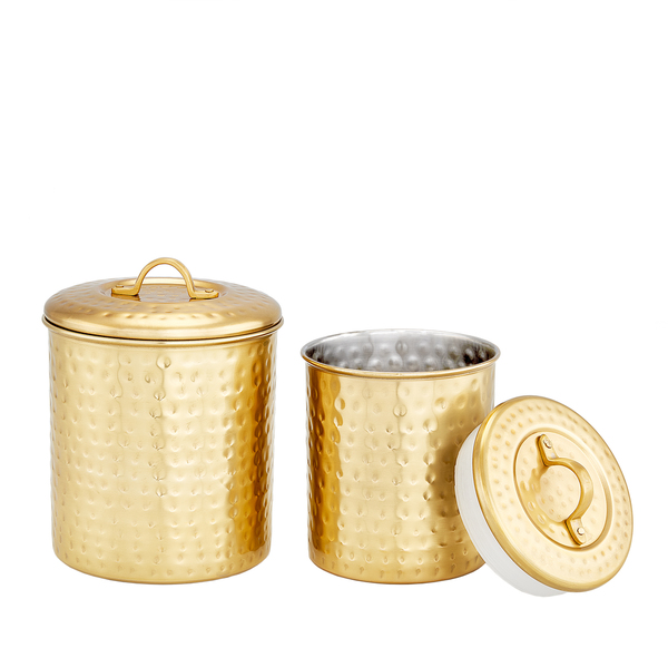 847cc Decor Champagne Hammered Canister Set