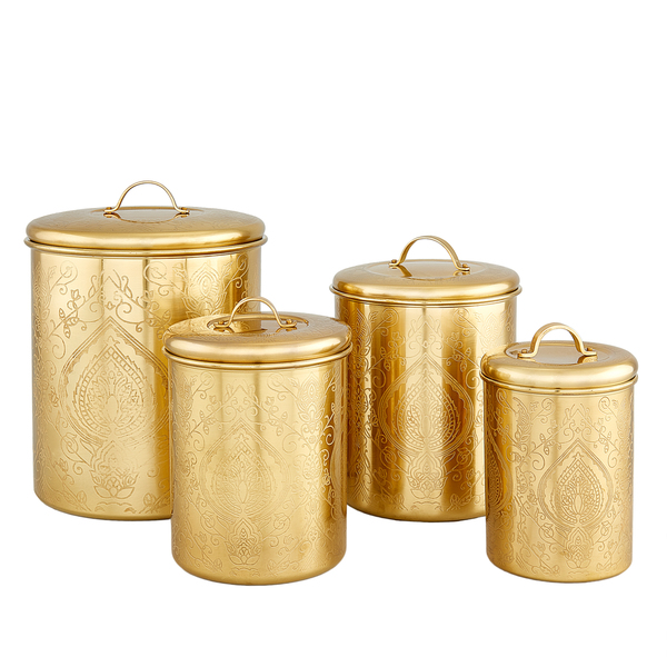 916cc Tangier Champagne Etched Canisters