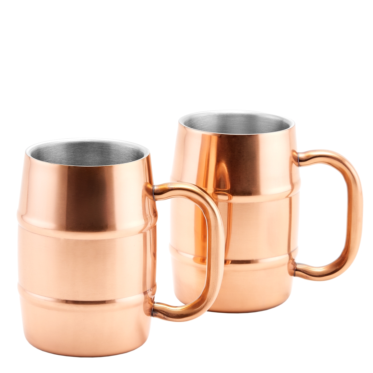 580 16.9 Oz Keep Kool Double Walled Stainless Steel Mugs, Dura Copper - Set Of 2