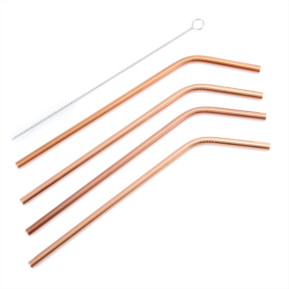 1405 Drinking Straws With Cleaning Brush, Dura Copper - Set Of 4