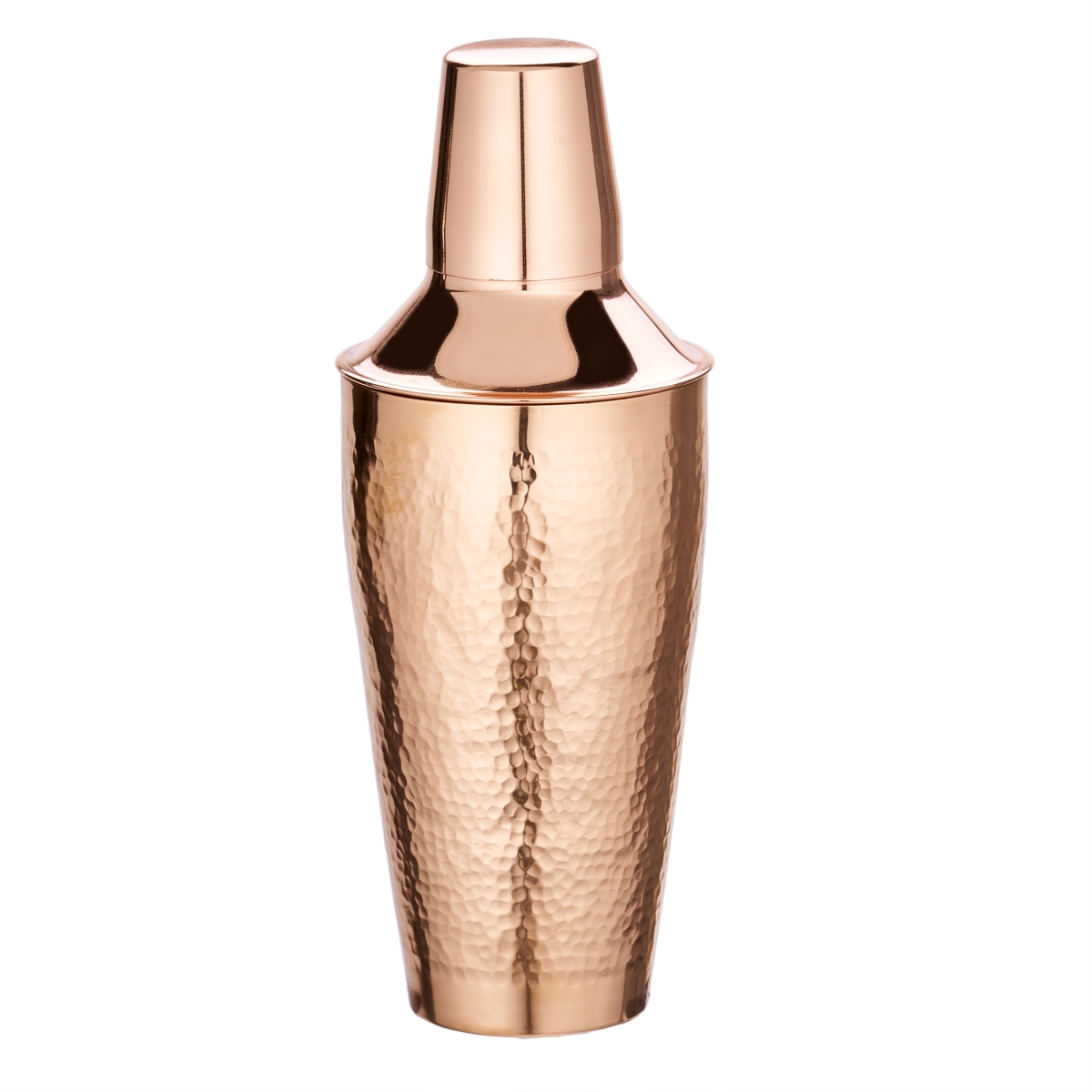 1521 4 X 4 X 9.87 In. Stone Hammered Cocktail Shaker, Solid Copper - 30 Oz