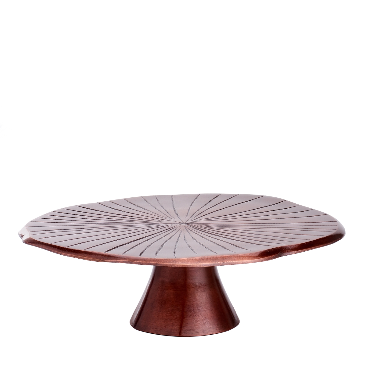 3440ac 14.5 X 3.87 In. Lily Pad Cake Stand, Antique Copper