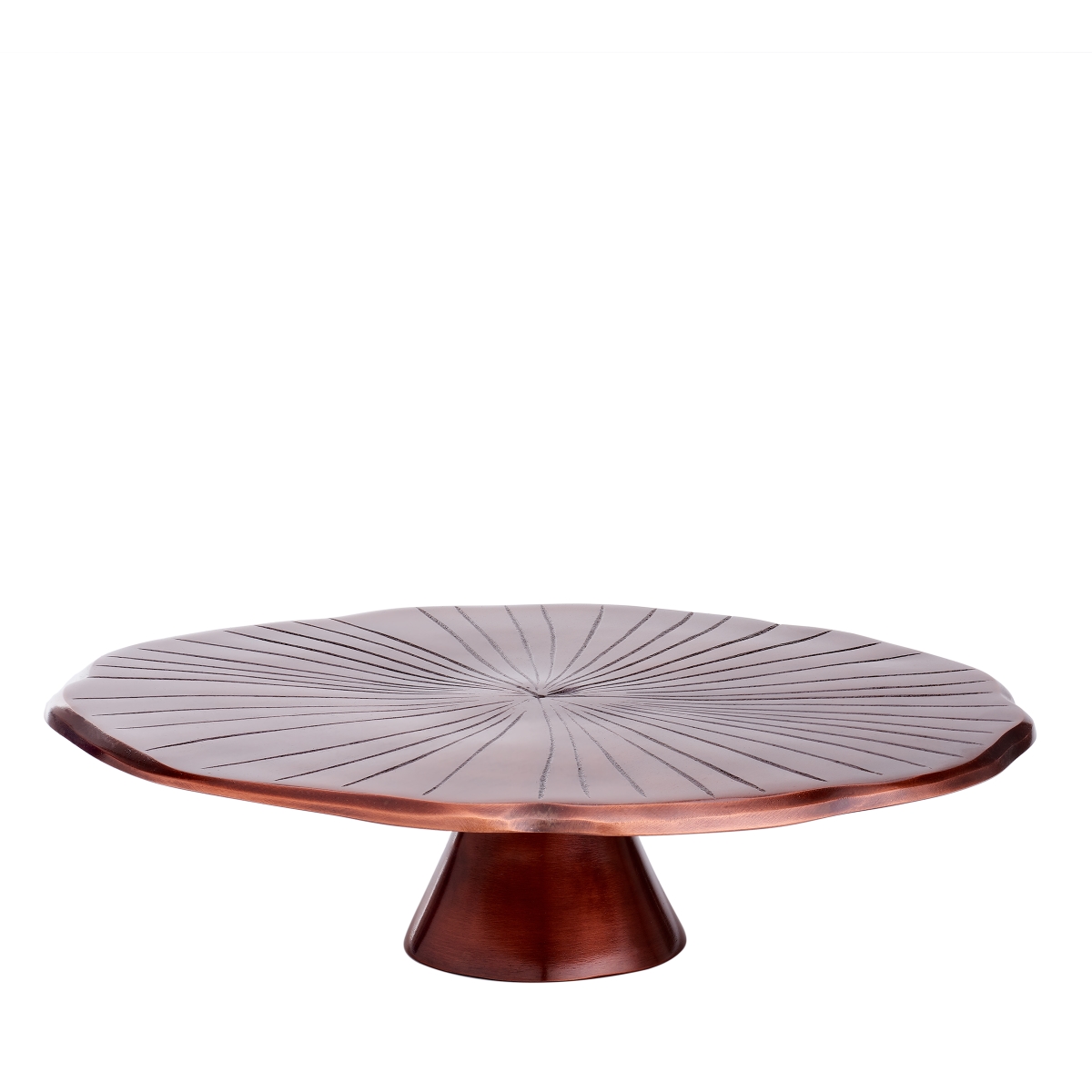 3442ac 12.5 X 3.87 In. Lily Pad Cake Stand, Antique Copper