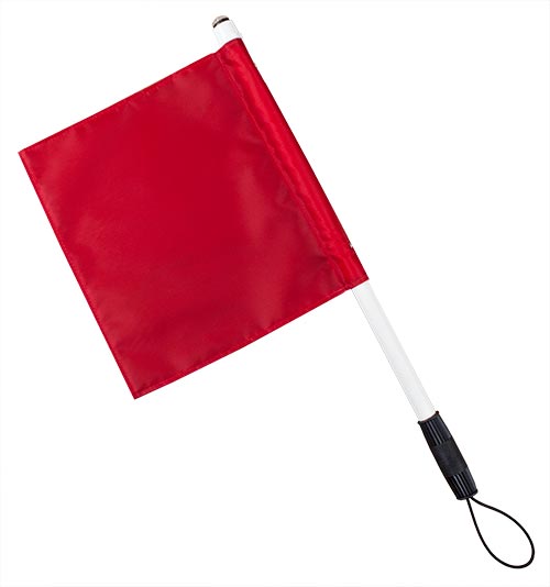 Deluxe Hand Held Flag With Led Light - Red