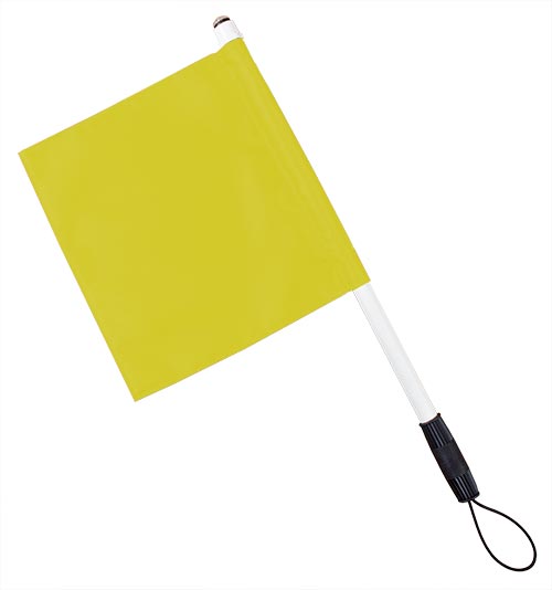 Deluxe Hand Held Flag With Led Light - Yellow