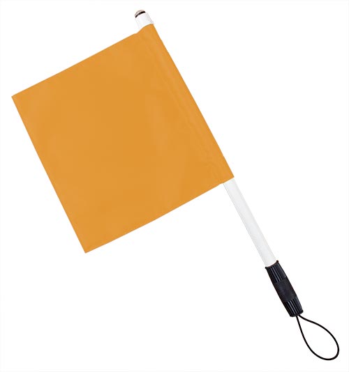 Deluxe Hand Held Flag With Led Light - Orange