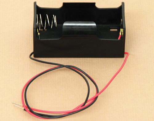 Battery Holder With Wires - D Cell - Single