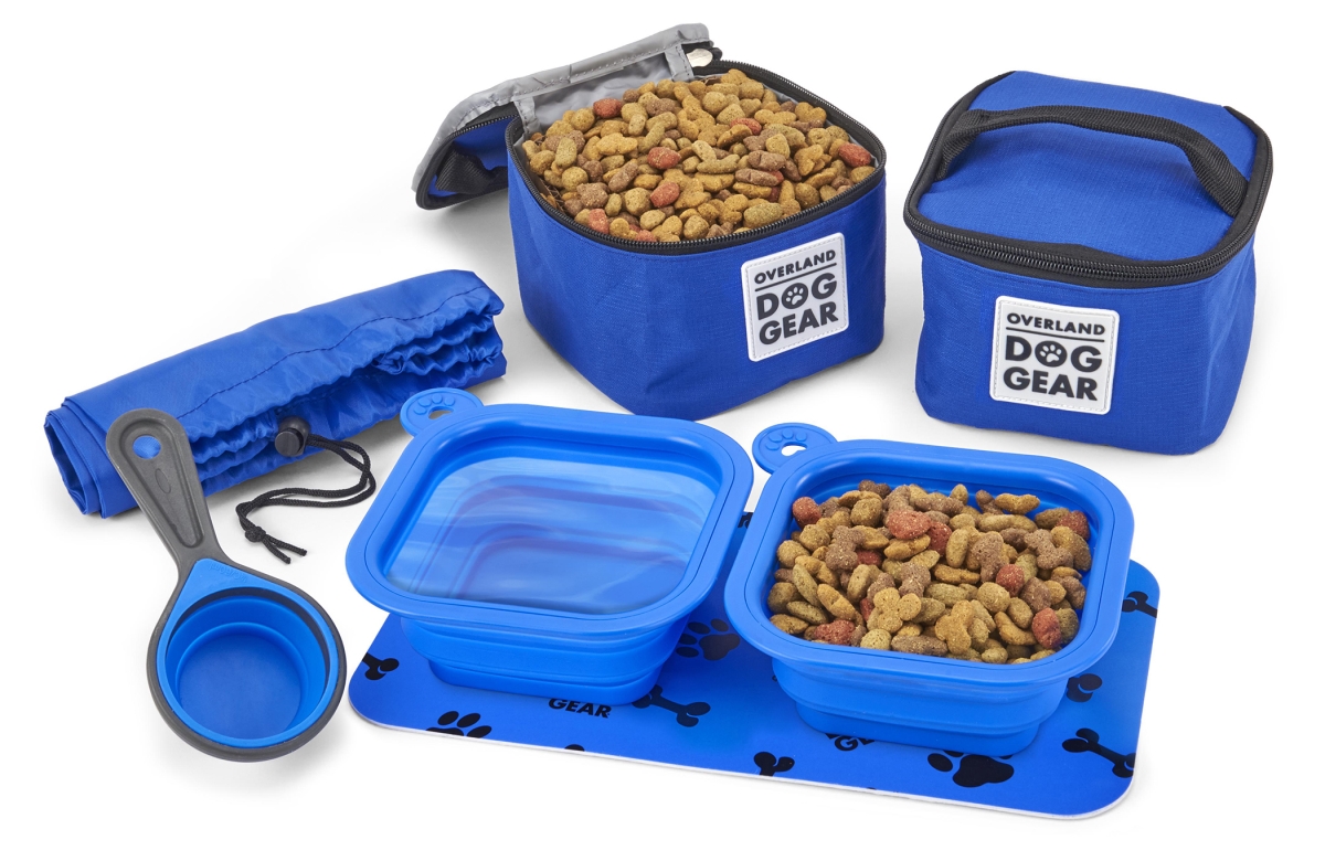 Odg51 Dine Away Travel Set Bag For Small Dog, Royal Blue
