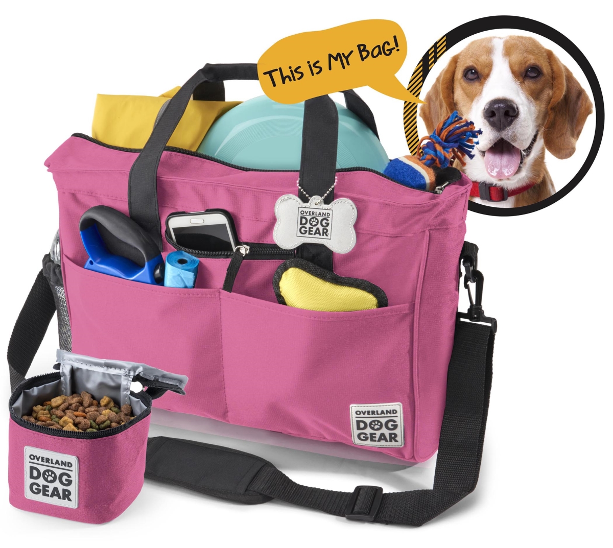 Odg11 Day Away Tote Travel Bag For Dog, Pink
