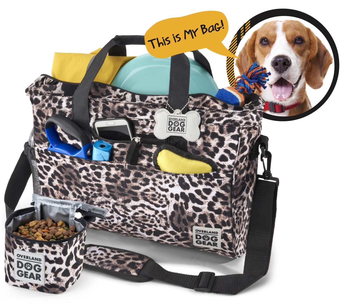 Odg12 Day Away Tote Travel Bag For Dog, Animal Print