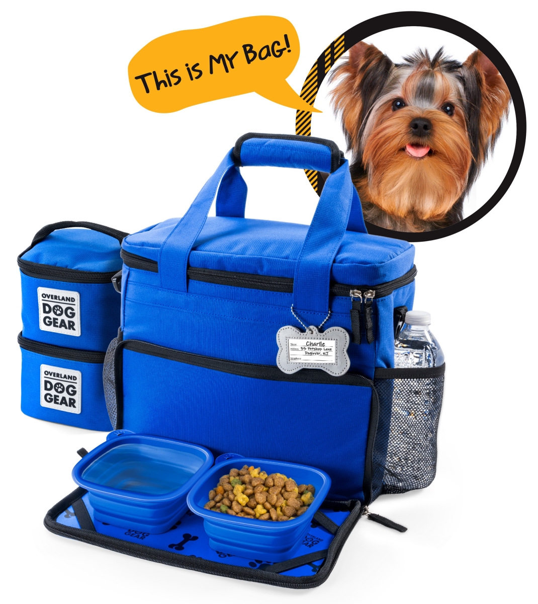 Odg26 Week Away Travel Bag For Small Dog, Royal Blue