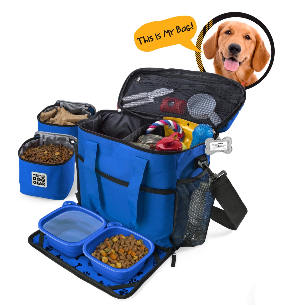 Odg31 Week Away Travel Bag For Medium & Large Dogs, Royal Blue