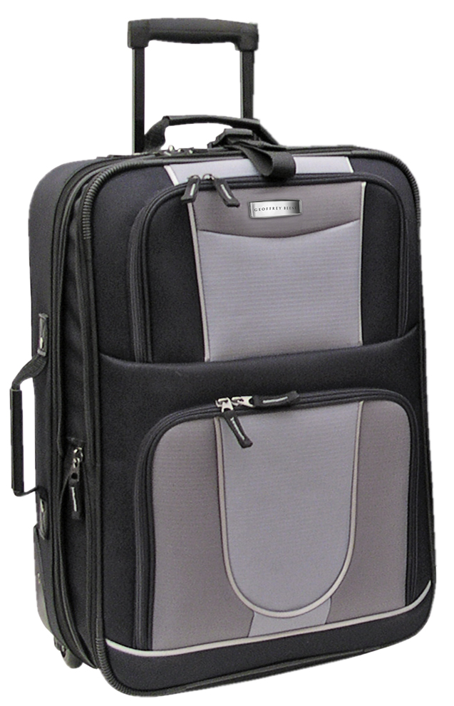 Gb224-21t 21 In. Carry-on Upright Suitcase, Black & Grey