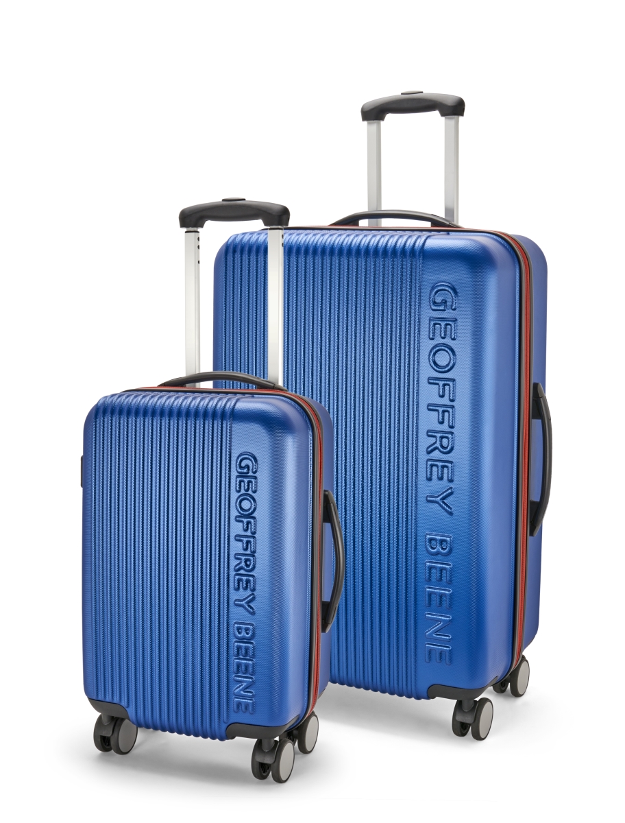 Gb27-2 Debossed Logo Hardside Luggage Set - Blue, 2 Piece