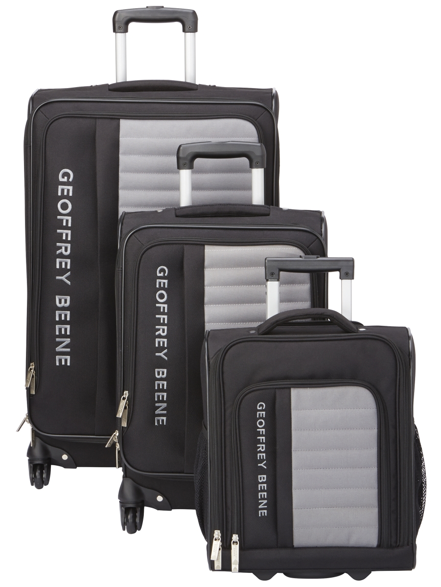 Gb966-3 Adventure Spinner Luggage Set - Black & Gray, 3 Piece