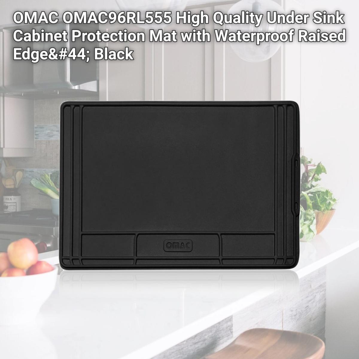 Picture of OMAC OMAC96RL555 High Quality Under Sink Cabinet Protection Mat with Waterproof Raised Edge, Black