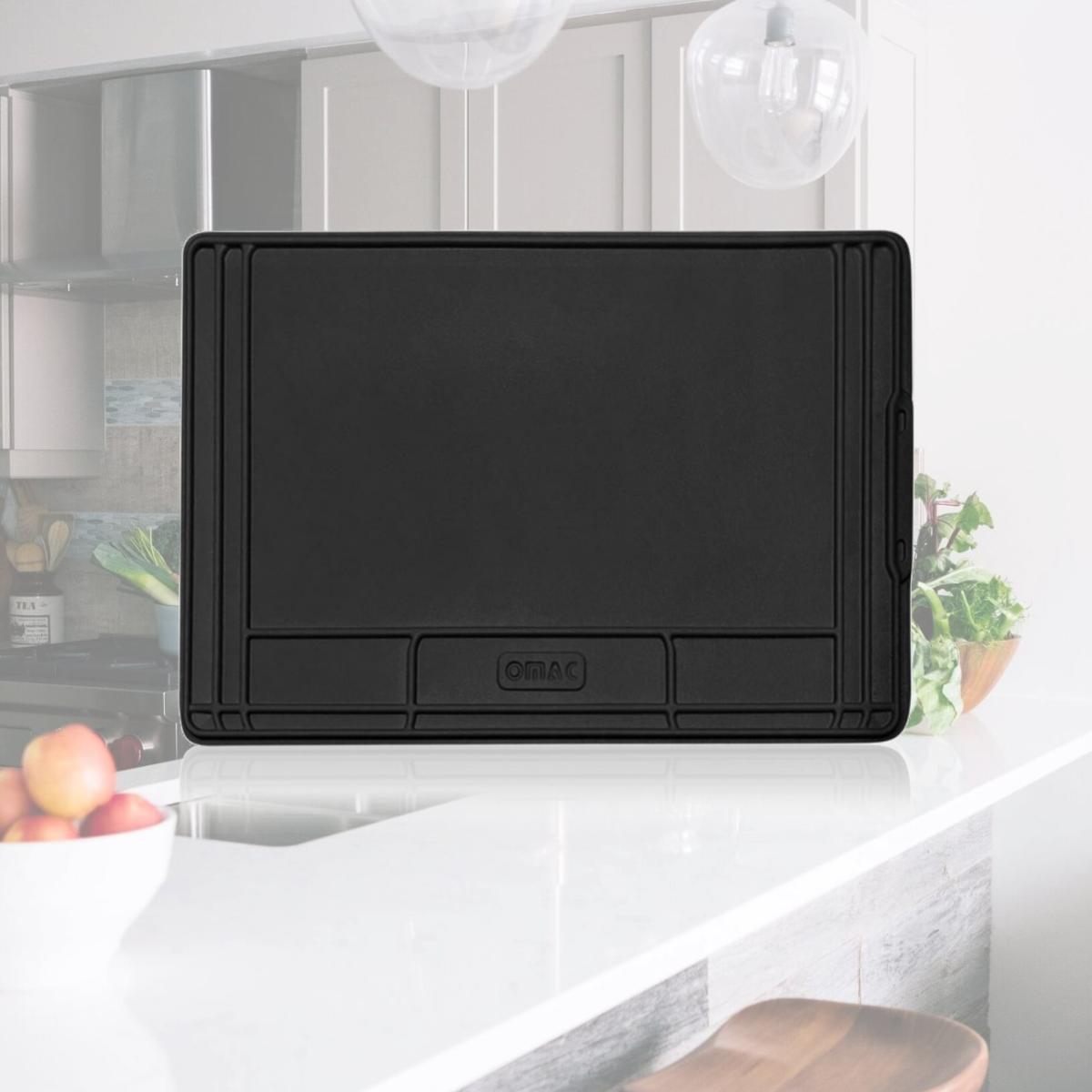 Picture of OMAC OMAC96RL555 High Quality Under Sink Cabinet Protection Mat with Waterproof Raised Edge, Black